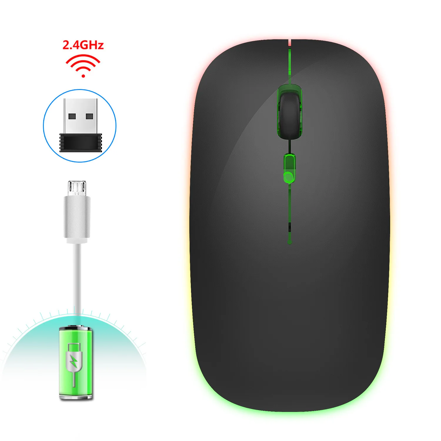 USB 2.4G Wireless Mouse Colorful glow Mouse Wireless Computer Mouse Gamer Silent Mause Ergonomic Mice Rechargeable For PC Laptop
USB 2.4G Wireless Mouse Colorful glow Mouse Wireless Computer Mouse Gamer Silent Mause Ergonomic Mice Rechargeable For PC Laptop