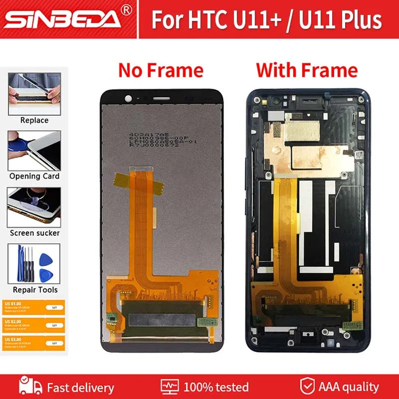 6.0" Original For HTC U11+ U11 Plus LCD Display Touch Screen Digitizer With Frame Replacement Parts+Tools For HTC U11 Plus LCD
6.0" Original For HTC U11+ U11 Plus LCD Display Touch Screen Digitizer With Frame Replacement Parts+Tools For HTC U11 Plus LCD