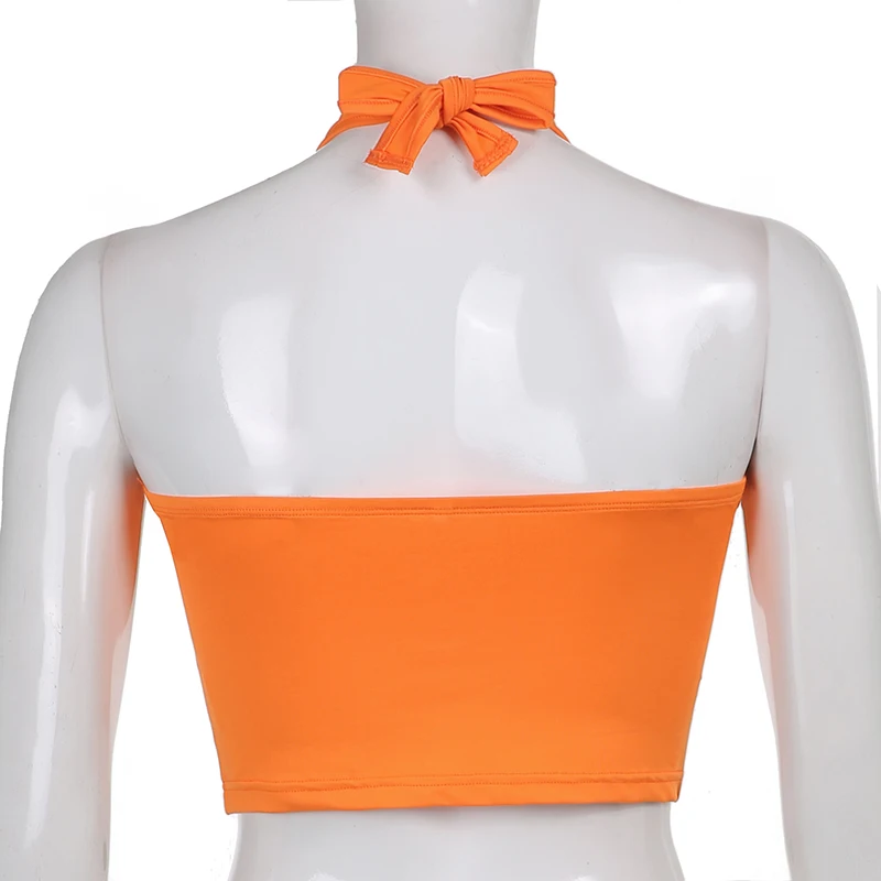 Sexy Cut Out Y2K Halter Crop Top Women 2021Summer Aesthetic Orange Sleeveless Tee Backless Tie Up Camis Vest Party Beachwear
Sexy Cut Out Y2K Halter Crop Top Women 2021Summer Aesthetic Orange Sleeveless Tee Backless Tie Up Camis Vest Party Beachwear