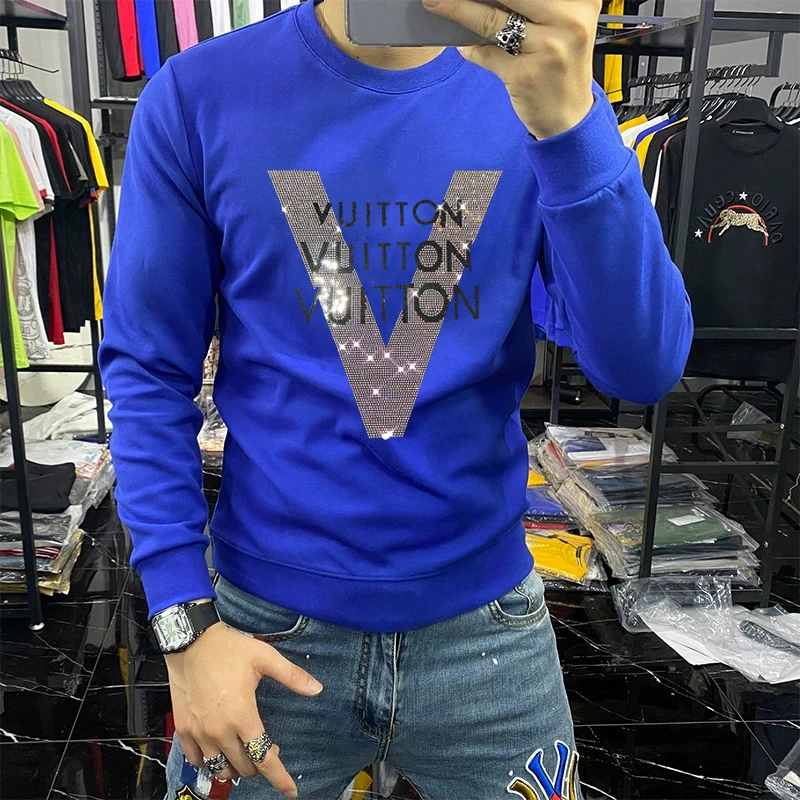 Street Hip Hop Trend Men's Hoodies In Autumn Chic V-Shaped Shiny Letters Hot Drilling Long Sleeve Couples Round Neck Pullover
Street Hip Hop Trend Men's Hoodies In Autumn Chic V-Shaped Shiny Letters Hot Drilling Long Sleeve Couples Round Neck Pullover