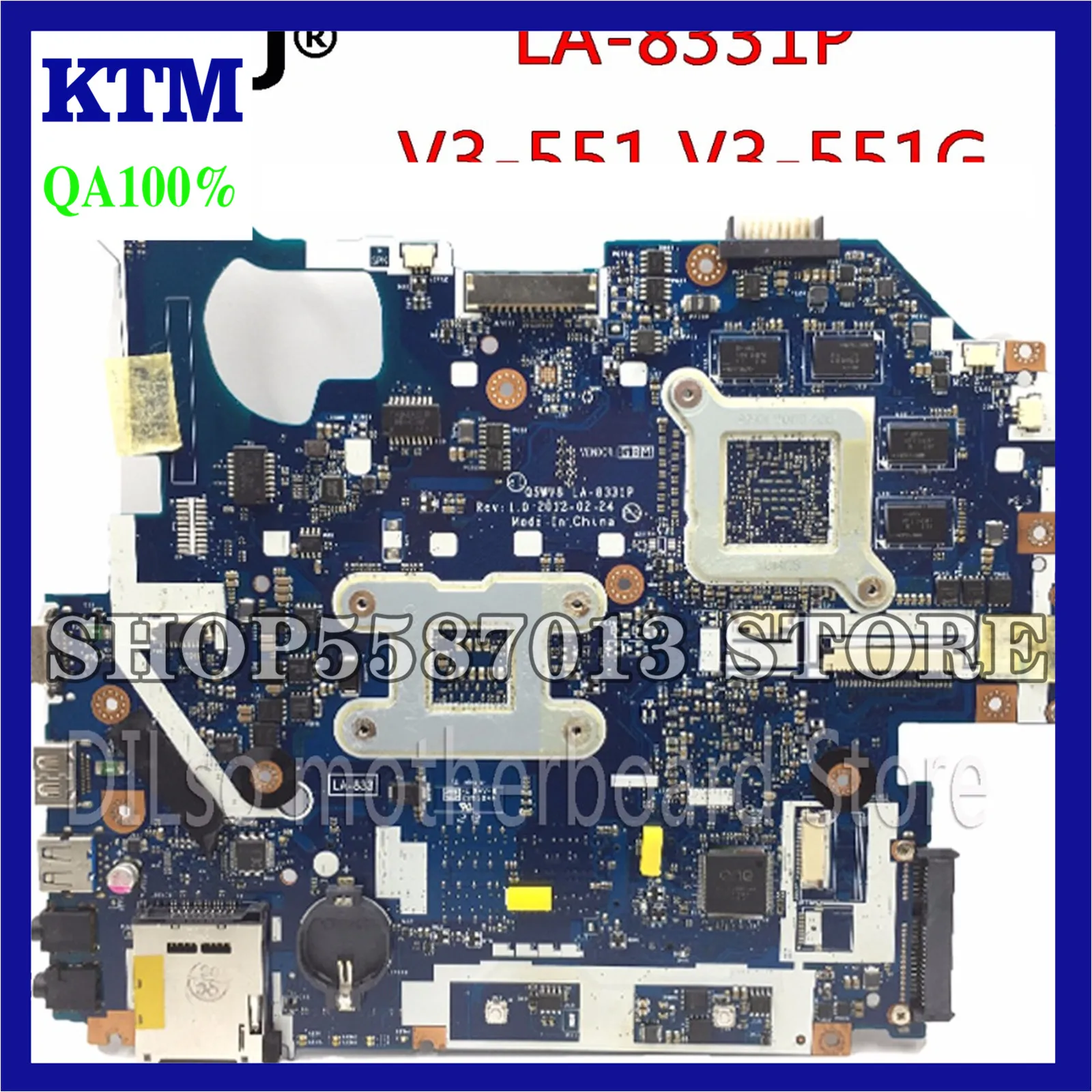 KEFU NBC1811001 Q5WV8 LA-8331P Motherboard For Acer Aspire V3-551G V3-551 Laptop Motherboard DDR3 Radeon HD 7670M Original Test
KEFU NBC1811001 Q5WV8 LA-8331P Motherboard For Acer Aspire V3-551G V3-551 Laptop Motherboard DDR3 Radeon HD 7670M Original Test