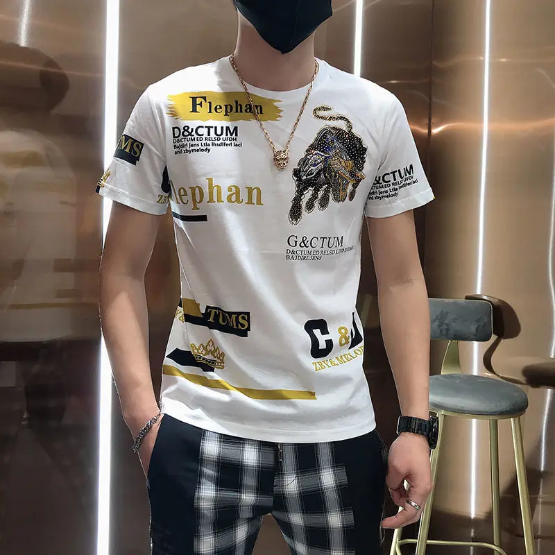 Футболка мужская с коротким рукавом, причудливая тенниска с принтом алмазов, модная майка с надписью стразы, в английском стиле, лето
Футболка мужская с коротким рукавом, причудливая тенниска с принтом алмазов, модная майка с надписью стразы, в английском стиле, лето