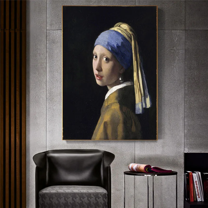 Vermeer Wall Art Canvas Painting Girl with Pearl Earrings Oil Painting Print Wall Poster Decoration Abstract Decorative Painting
Vermeer Wall Art Canvas Painting Girl with Pearl Earrings Oil Painting Print Wall Poster Decoration Abstract Decorative Painting