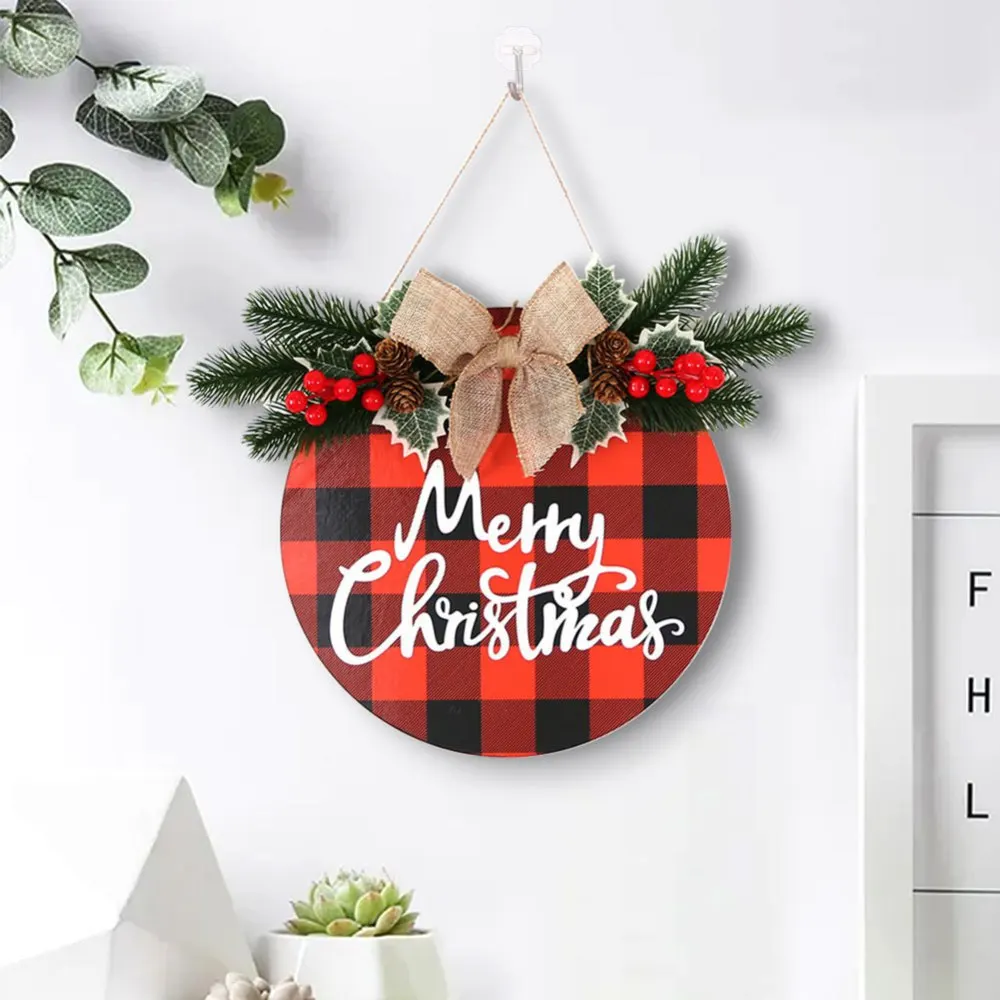 Rustic Wooden Sign Merry Christmas Wreaths Home Front Door Decorative Plaque Hanging Ornaments With Bowknot New Year Decoration
Rustic Wooden Sign Merry Christmas Wreaths Home Front Door Decorative Plaque Hanging Ornaments With Bowknot New Year Decoration