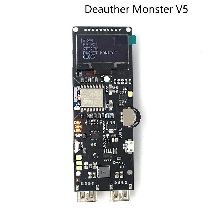 WiFi Deauther Monster V5 ESP8266 18650 Development Board Reverse Protection Antenna Case Power Bank 5V 2A
WiFi Deauther Monster V5 ESP8266 18650 Development Board Reverse Protection Antenna Case Power Bank 5V 2A