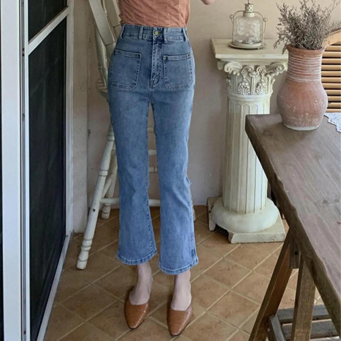 Small, leg length, retro stretch jeans, flared pants, women's spring and autumn Hong Kong style, high waist, slightly flared
Small, leg length, retro stretch jeans, flared pants, women's spring and autumn Hong Kong style, high waist, slightly flared