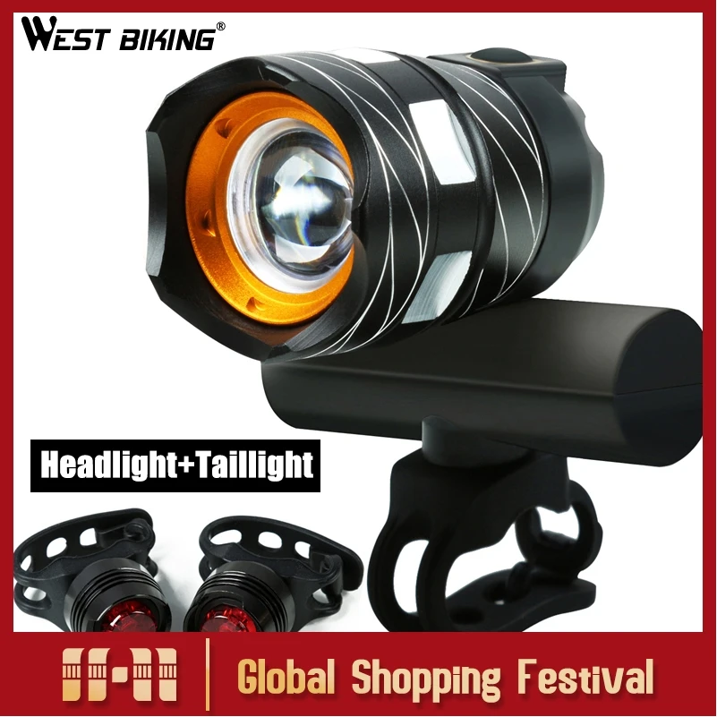 WEST BIKING Bicycle Light Waterproof Handlebar Light USB Rechargable Adjustable Focus 1200LM Warning Taillamp Cycling Light
WEST BIKING Bicycle Light Waterproof Handlebar Light USB Rechargable Adjustable Focus 1200LM Warning Taillamp Cycling Light