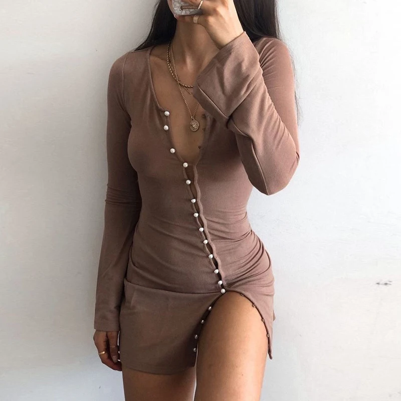 Women Fashion Round Neck Beveled Single-breasted Button Long Sleeve Dresses Sexy Bodycon High Waist Slim Mini Dresses Streetwear
Women Fashion Round Neck Beveled Single-breasted Button Long Sleeve Dresses Sexy Bodycon High Waist Slim Mini Dresses Streetwear