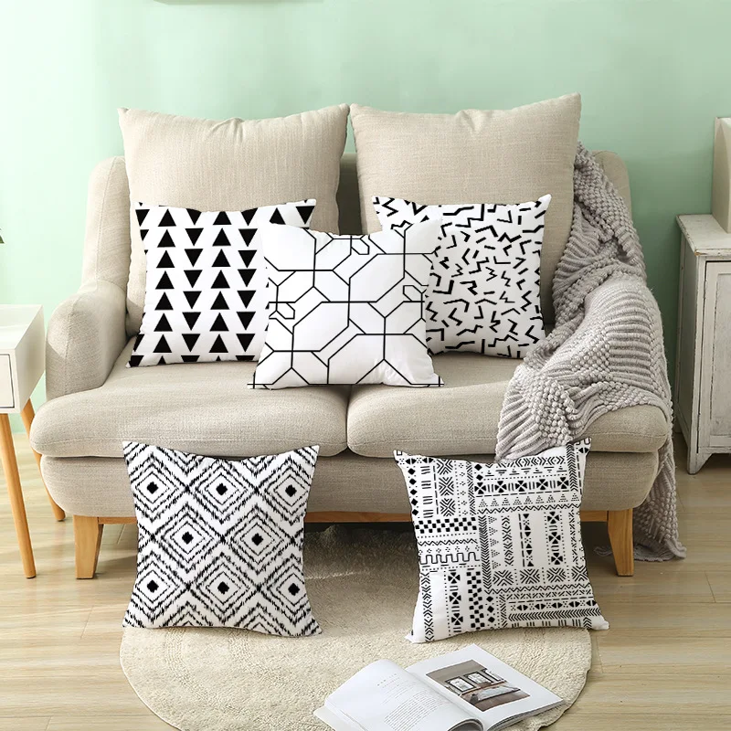 2021 New Arrival Black White Geometric Abstract Pillow Cover Modern Simple Car Pillow Sofa Square Home Wave Cushion Decorative
2021 New Arrival Black White Geometric Abstract Pillow Cover Modern Simple Car Pillow Sofa Square Home Wave Cushion Decorative