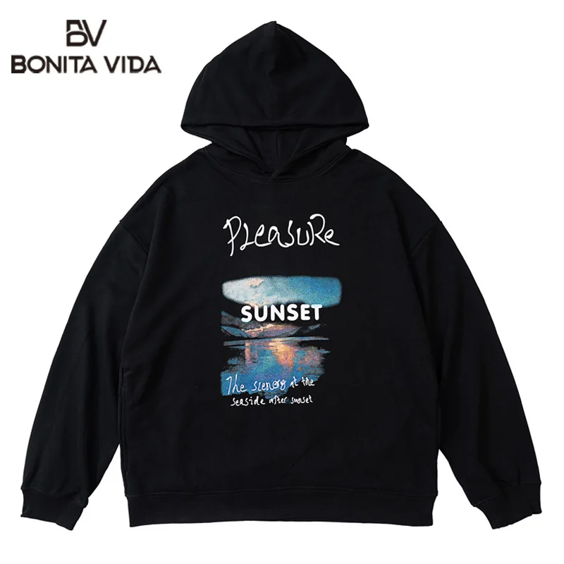 Bonita Vida Harajuku Streetwear Hoodies Graffiti Sunset Print Hooded Sweatshirts Hip Hop Pullover Loose Fashion Mens Casual Tops
Bonita Vida Harajuku Streetwear Hoodies Graffiti Sunset Print Hooded Sweatshirts Hip Hop Pullover Loose Fashion Mens Casual Tops