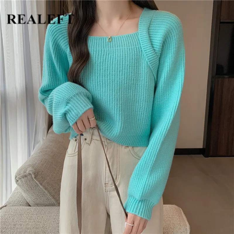 REALEFT 2021 New Winter Women's Sweater Elegant Autumn Solid Color Square Collar Long Sleeve Casual Knitted Pullover Tops Female
REALEFT 2021 New Winter Women's Sweater Elegant Autumn Solid Color Square Collar Long Sleeve Casual Knitted Pullover Tops Female