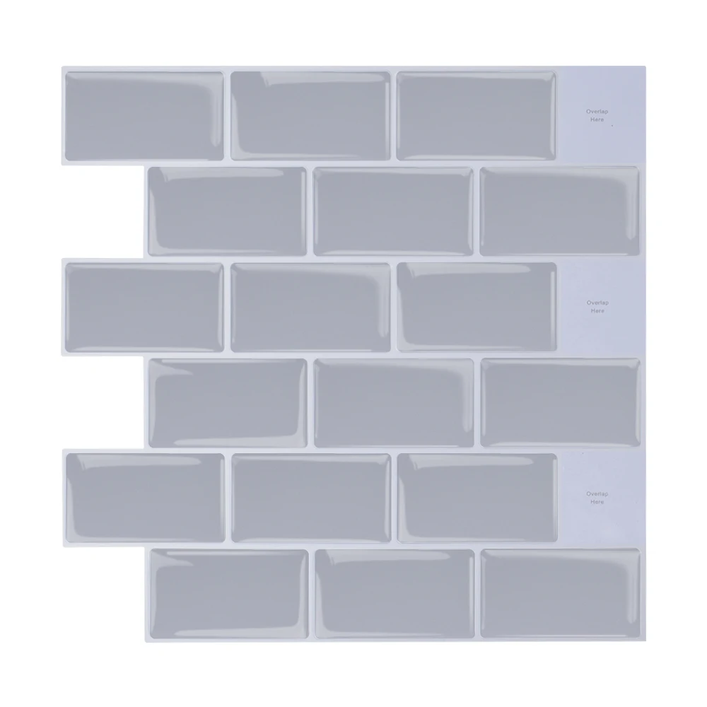 

Vividtiles 12*12 Inch 3D Light Grey Brick Sticker Easy to DIY Self Adhesive Wallpaper Waterproof Peel and Stick Tiles - 1 Sheet