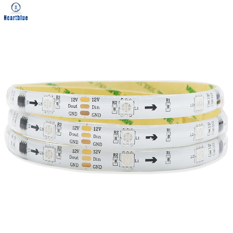 WS2811 DC12V Pixel Led Strip Light Addressable Luces Led Light Full Dream Color WS2811 SMD 5050 RGB Black/White PCB 5m Lamp Tape
WS2811 DC12V Pixel Led Strip Light Addressable Luces Led Light Full Dream Color WS2811 SMD 5050 RGB Black/White PCB 5m Lamp Tape
