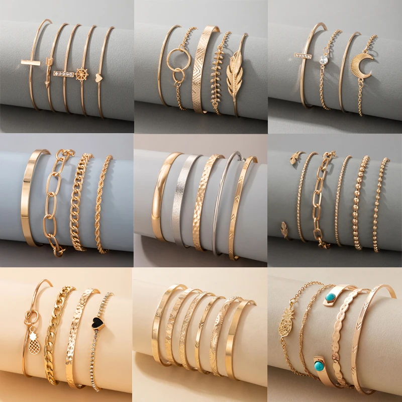 Tocona Bohemian Leaf Pineapple Bangle for Women Multi-layer Moon Heart Geometric Chain Open Bracelets Jewelry Accessories
Tocona Bohemian Leaf Pineapple Bangle for Women Multi-layer Moon Heart Geometric Chain Open Bracelets Jewelry Accessories