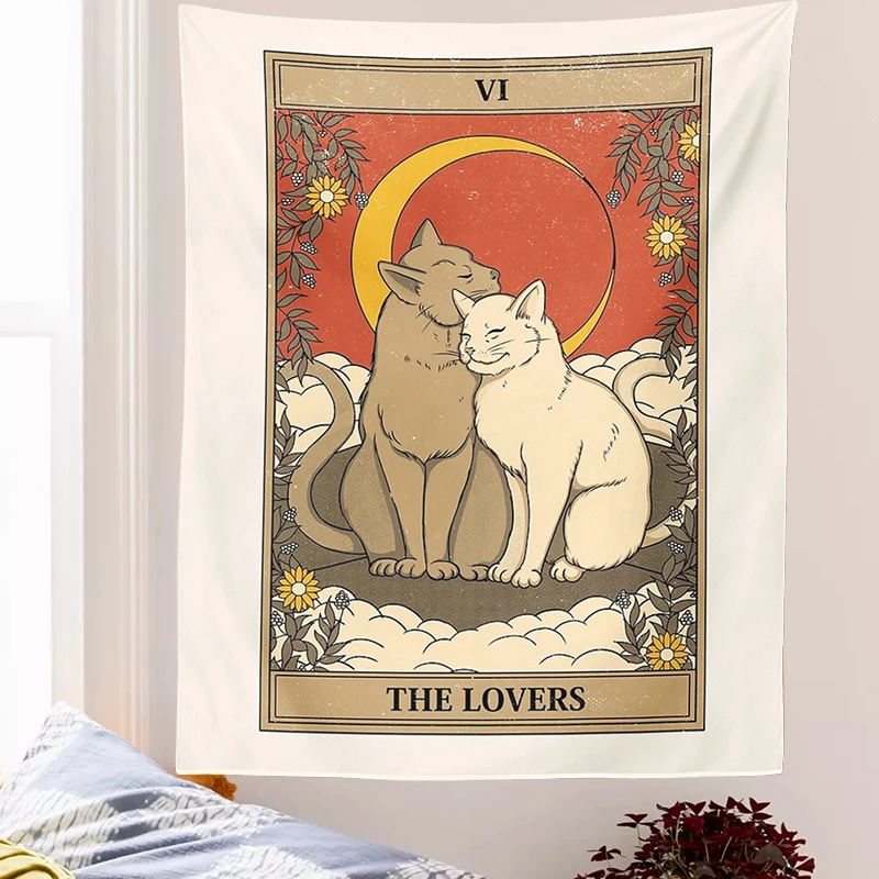 Tarot Card Tapestry Boho Tapestry Wall Hanging Cat Mysterious Divination Witchcraft Beach Moon Phase Aesthetic Room Decor Mural
Tarot Card Tapestry Boho Tapestry Wall Hanging Cat Mysterious Divination Witchcraft Beach Moon Phase Aesthetic Room Decor Mural