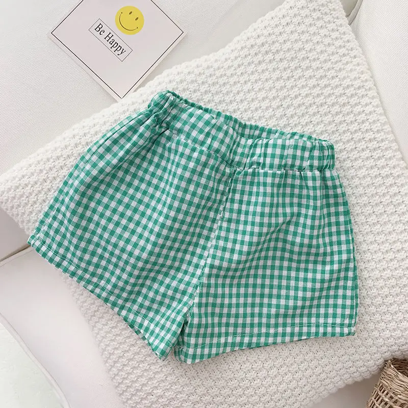 Kids Girls Shorts Set New Summer Children's Plaid T-shirt + Shorts Two-piece Baby Doll Collar Top Shorts Girl Clothes Sets
Kids Girls Shorts Set New Summer Children's Plaid T-shirt + Shorts Two-piece Baby Doll Collar Top Shorts Girl Clothes Sets