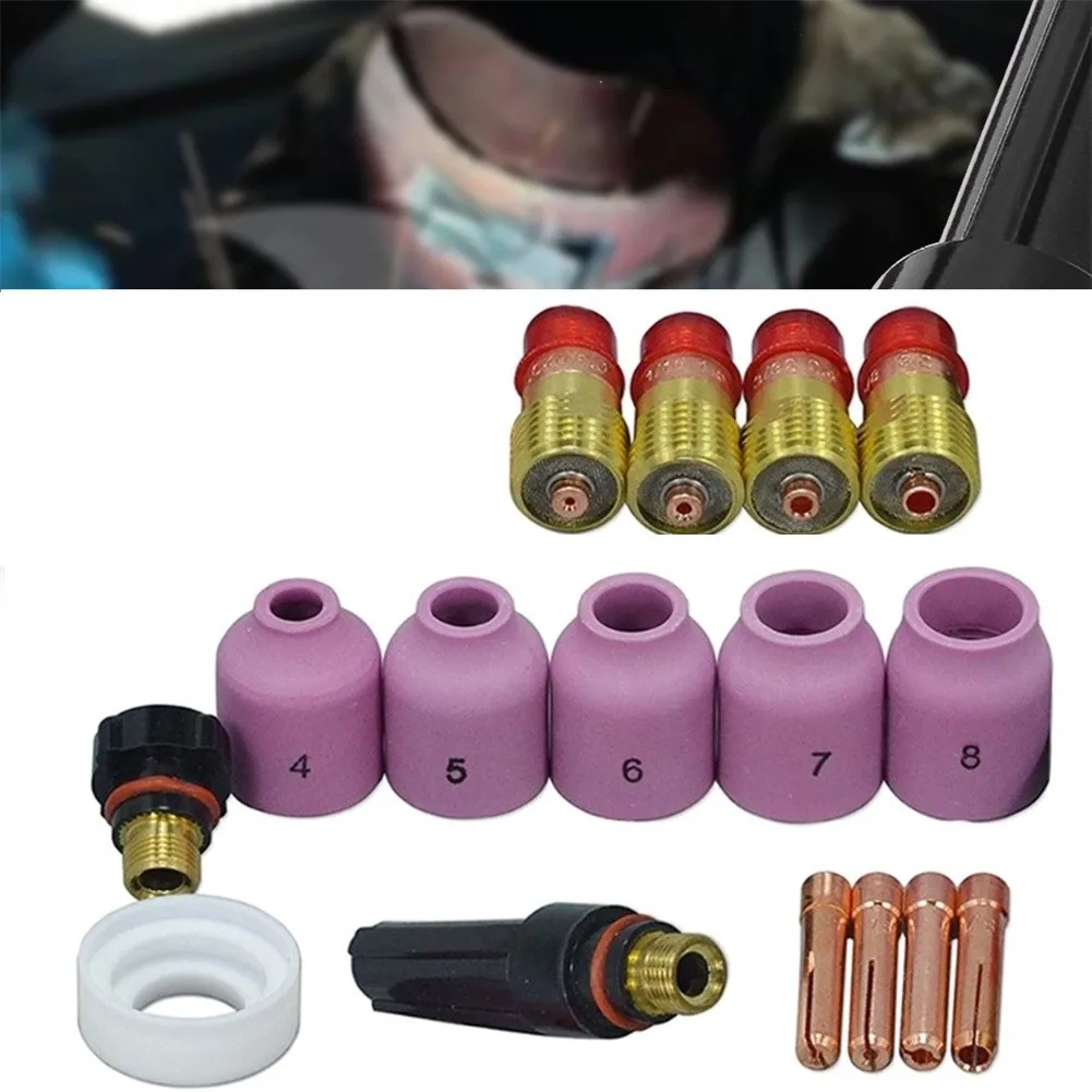 16pcs TIG Welding Torch Stubby Gas Lens Kit Collet Body Nozzle For WP 17/18/26 Ceramic Alumina Nozzle Argon Arc Weld Tool
16pcs TIG Welding Torch Stubby Gas Lens Kit Collet Body Nozzle For WP 17/18/26 Ceramic Alumina Nozzle Argon Arc Weld Tool