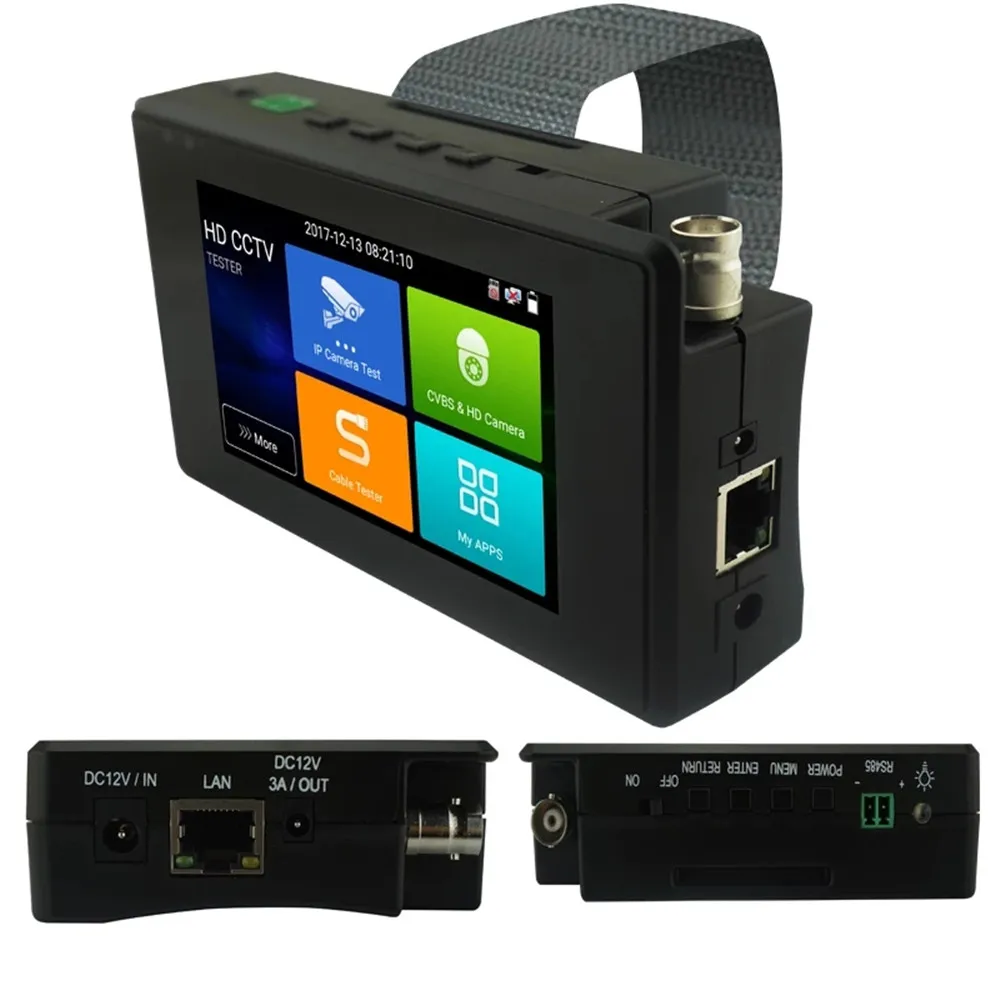 4 inch LCD Display Wrist CCTV HD Camera Tester H.265 4K IP 8MP TVI 4MP CVI 5MP AHD Analog 5-in-1 CCTV Tester Monitor with WIFI
4 inch LCD Display Wrist CCTV HD Camera Tester H.265 4K IP 8MP TVI 4MP CVI 5MP AHD Analog 5-in-1 CCTV Tester Monitor with WIFI