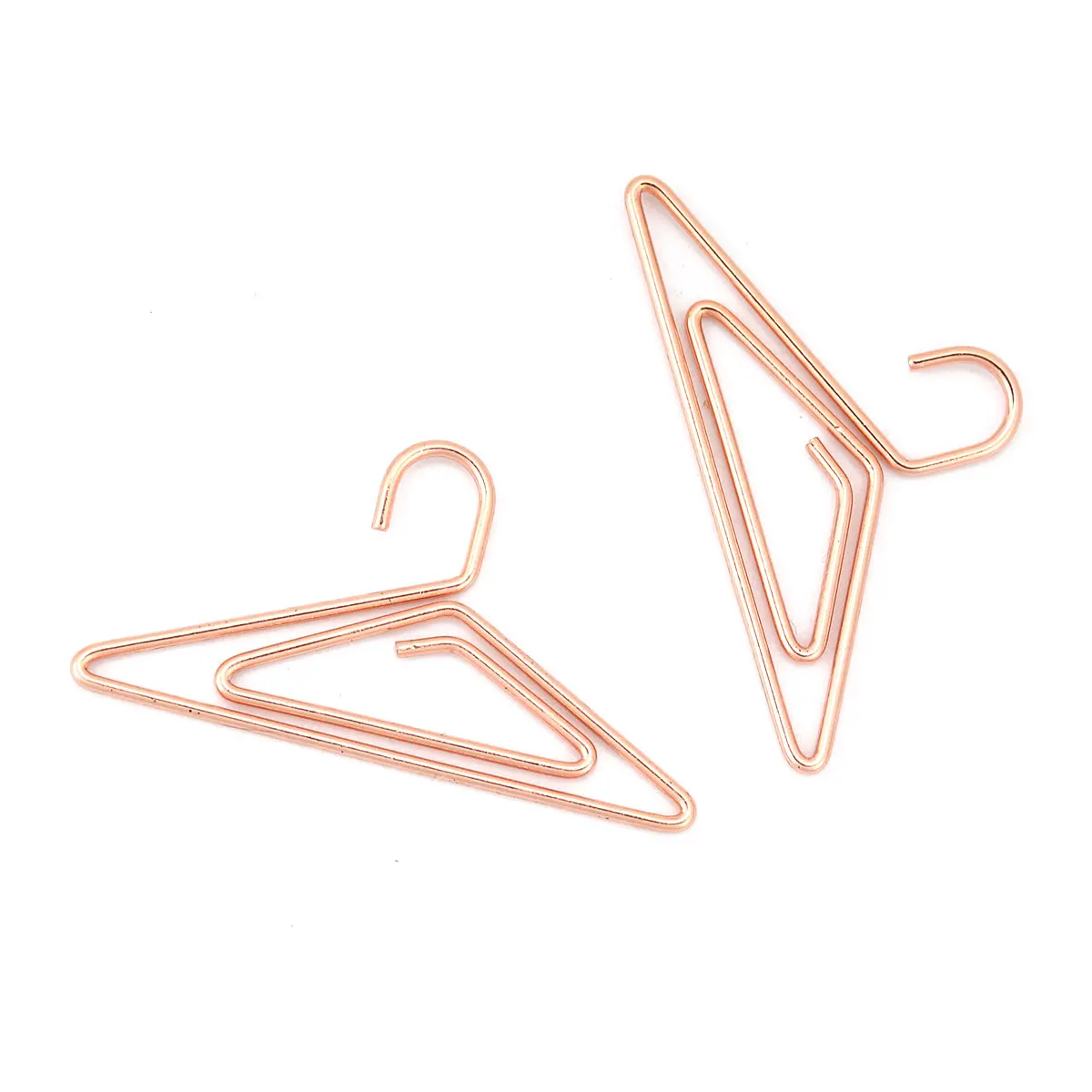 

Kawaii Creative Stainless Steel Bookmark Rose Gold Paper Clip Coat Hanger Bookmarks For Office School Student Small Prizes 5 PCs