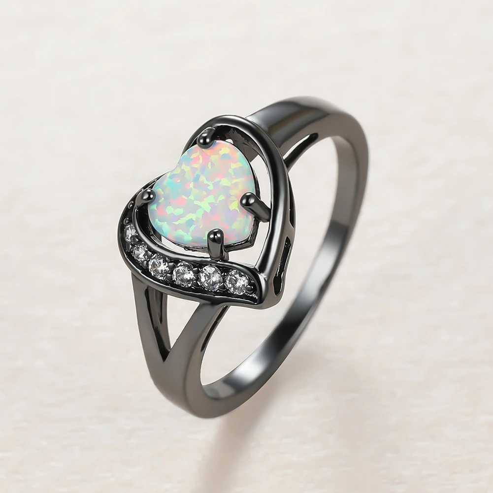 Dainty Female Love Heart Thin Ring Cute 14KT Black Gold Crystal Wedding Rings For Women Vintage Bride White Opal Engagement Ring
Dainty Female Love Heart Thin Ring Cute 14KT Black Gold Crystal Wedding Rings For Women Vintage Bride White Opal Engagement Ring