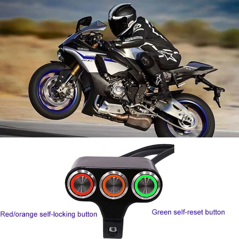 Motorcycle Switches Handlebar Mount Fog Light Horn Power Start 3 Button In 1 Switches Waterproof Self-Reset/Self-Locking
Motorcycle Switches Handlebar Mount Fog Light Horn Power Start 3 Button In 1 Switches Waterproof Self-Reset/Self-Locking