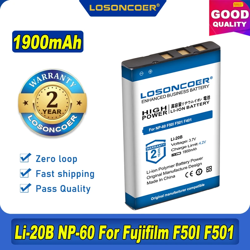 1900 мА · ч NP-60 FNP60 NP60 SLB 1137 CNP-30 K5000 D-Li2 Li-20B F50I F501 F401 ZOOM F410 F601 F601Z | Электроника