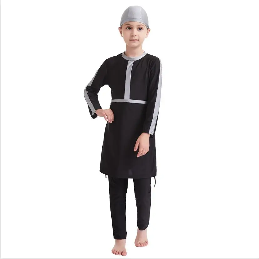 3 шт. мусульманский женский купальник для девочек 12 лет burkini детский с длинным