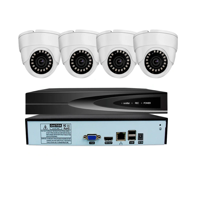 4 канальная сетевая система видеонаблюдения Ultra HD POE H.265 + NVR с мегапиксельной