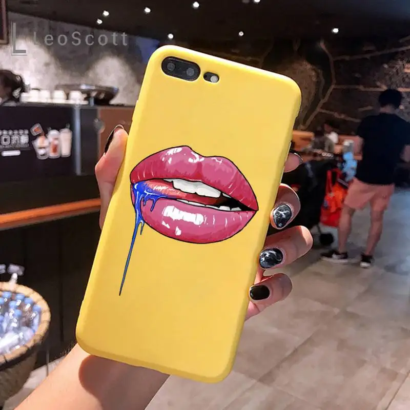 Sexy lady make up Pink Red lips rolling Phone Case Yellow Candy Color for iPhone 6 7 8 11 12 s mini pro X XS XR MAX Plus
Sexy lady make up Pink Red lips rolling Phone Case Yellow Candy Color for iPhone 6 7 8 11 12 s mini pro X XS XR MAX Plus