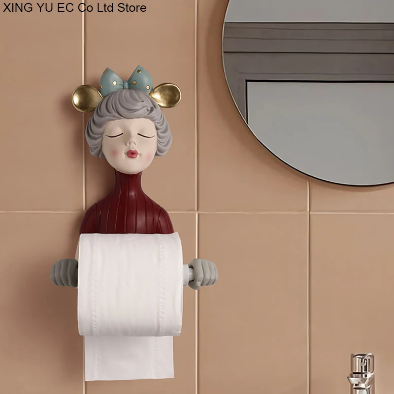 Bowknot Girl Roll Paper Tube Punch-free Tissue Holder Wall-mounted Wash Towel Storage Decoration Creative Bathroom Decoration
Bowknot Girl Roll Paper Tube Punch-free Tissue Holder Wall-mounted Wash Towel Storage Decoration Creative Bathroom Decoration