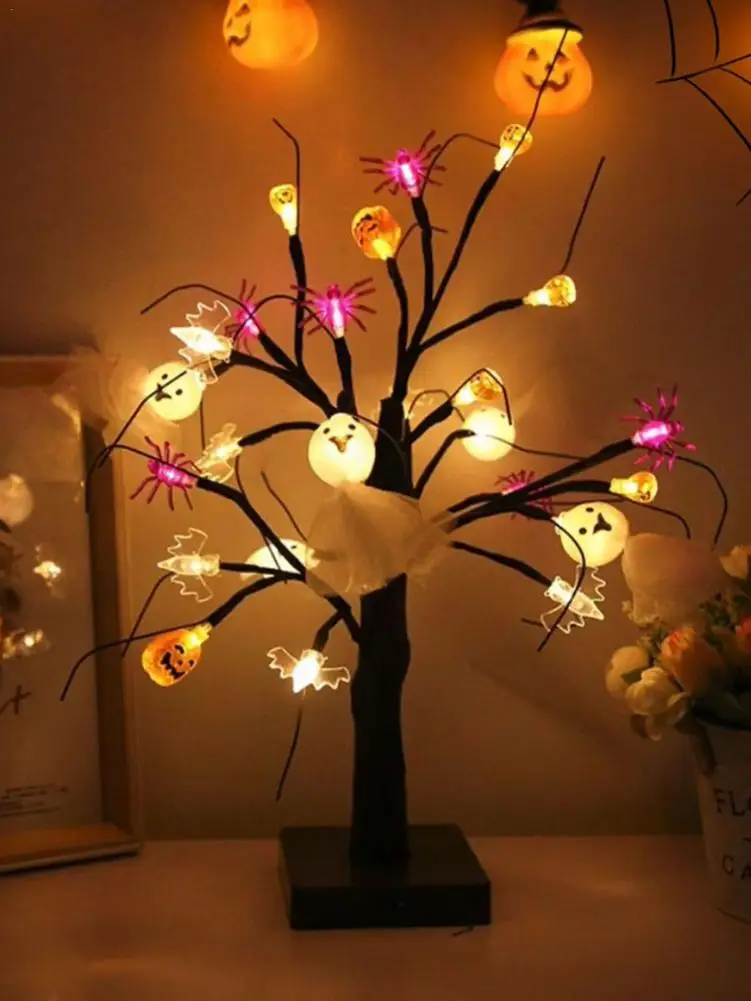 Halloween LED Tree Halloween Artificial Tree With 24 Lights Ghost Festival Pumpkin Spider Tree Light Bar Haunted House Decor
Halloween LED Tree Halloween Artificial Tree With 24 Lights Ghost Festival Pumpkin Spider Tree Light Bar Haunted House Decor