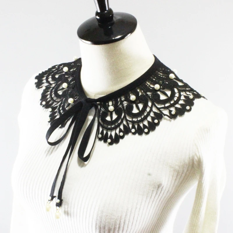 Embroidery Black Lace Faux Collar Shawl Pearl Beading Half Shirt Necklace Cape Y1AC
Embroidery Black Lace Faux Collar Shawl Pearl Beading Half Shirt Necklace Cape Y1AC