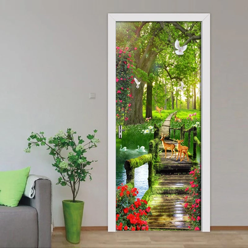 Green Forest Scenery Door Sticker PVC Waterproof Self-Adhesive Wallpaper for Living Room Bedroom Door Decals Mural Wall Sticker
Green Forest Scenery Door Sticker PVC Waterproof Self-Adhesive Wallpaper for Living Room Bedroom Door Decals Mural Wall Sticker