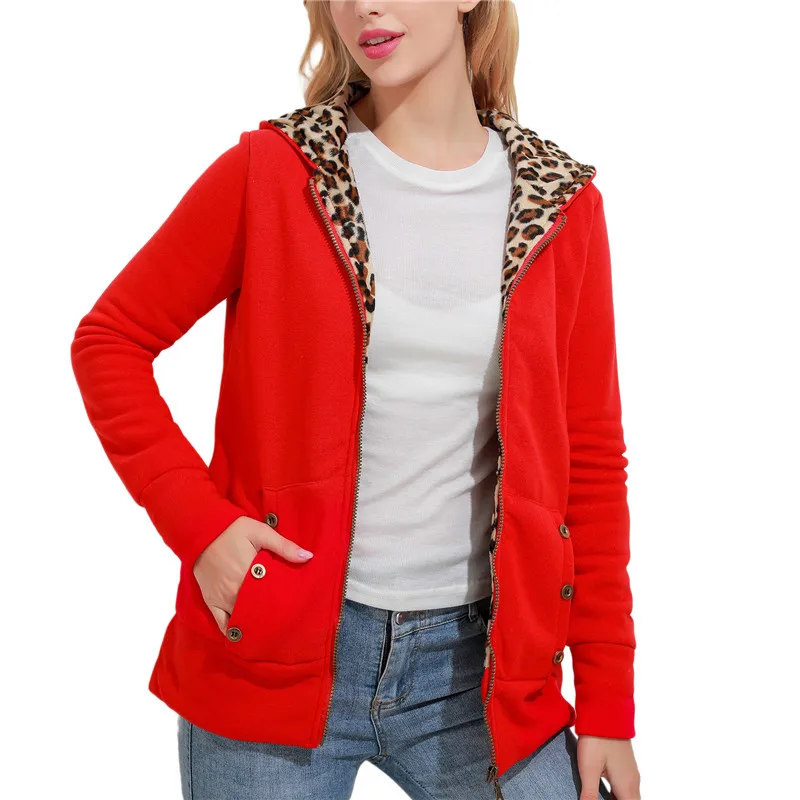 Women Jacket Thicker Hooded Sweatshirt Leopard Zipper Coat Women Plus Velvet Overcoat Outwear Women's Autumn Jacket
Women Jacket Thicker Hooded Sweatshirt Leopard Zipper Coat Women Plus Velvet Overcoat Outwear Women's Autumn Jacket