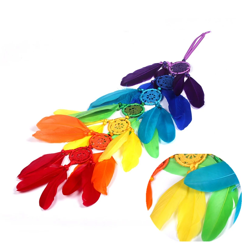 Rainbow Color Dream Catcher Small Size Wall Hanging Wind Chimes Outdoor Nordic Decoration Home Colorful Dream Catchers Hanging 
Rainbow Color Dream Catcher Small Size Wall Hanging Wind Chimes Outdoor Nordic Decoration Home Colorful Dream Catchers Hanging