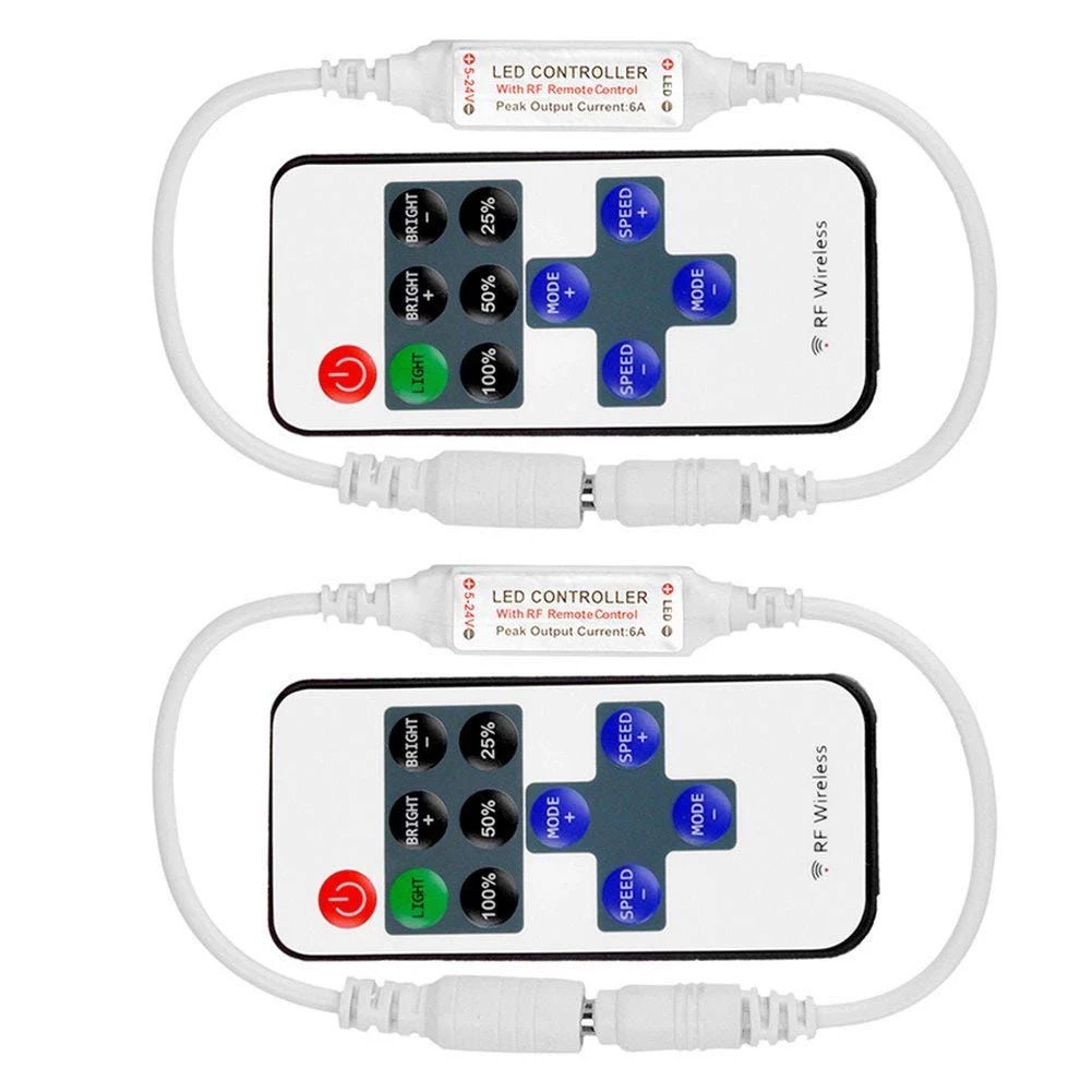 2PCS LED Remote Controller Wireless RF Mini Strip Lights Dimmer 11 Key 12V Led Controller Dimmer For Single Color Strip Lights
2PCS LED Remote Controller Wireless RF Mini Strip Lights Dimmer 11 Key 12V Led Controller Dimmer For Single Color Strip Lights