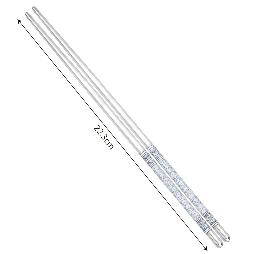 Durable Tableware Blue and White Pattern Chopsticks Stainless Steel 201 5 Pair Non-Slip Reusable Hollow Anti-scald
Durable Tableware Blue and White Pattern Chopsticks Stainless Steel 201 5 Pair Non-Slip Reusable Hollow Anti-scald