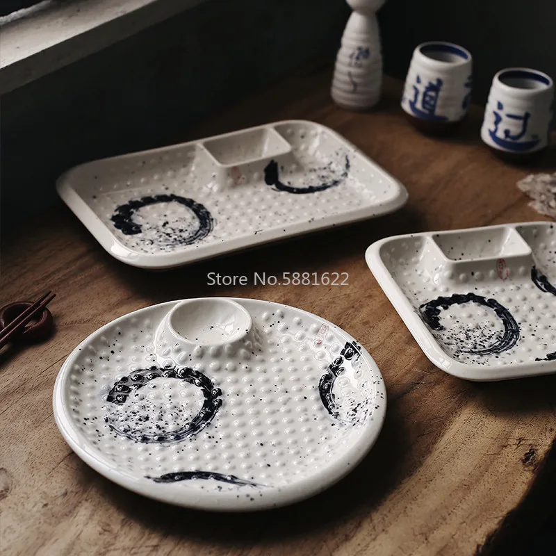 Фарфоровая посуда для вареников в японском стиле квадратная круглая соуса