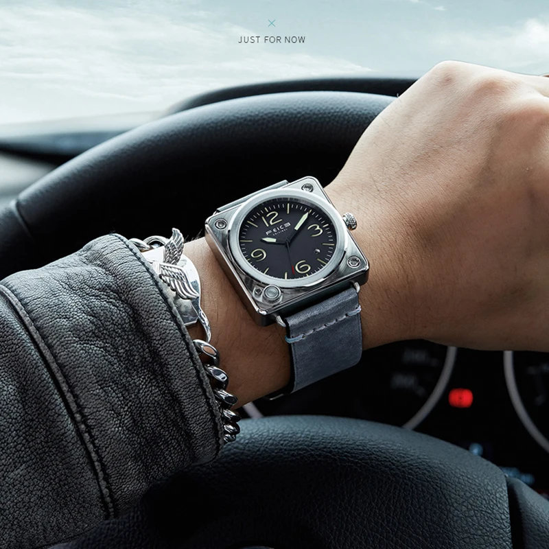 Fashion Men Stainless Steel Diver Watch Sapphire glass Genuine leather 10ATM strap Male unique square Automatic Watches for men
Fashion Men Stainless Steel Diver Watch Sapphire glass Genuine leather 10ATM strap Male unique square Automatic Watches for men