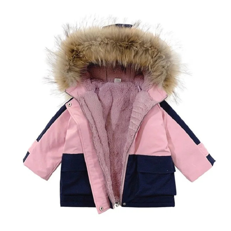 Winter Baby Girls Coat Fur Collar Hooded Cotton Plus Velvet Thicken Warm Splicing Jacket For Children's Outwear Kids Clothes Top
Winter Baby Girls Coat Fur Collar Hooded Cotton Plus Velvet Thicken Warm Splicing Jacket For Children's Outwear Kids Clothes Top