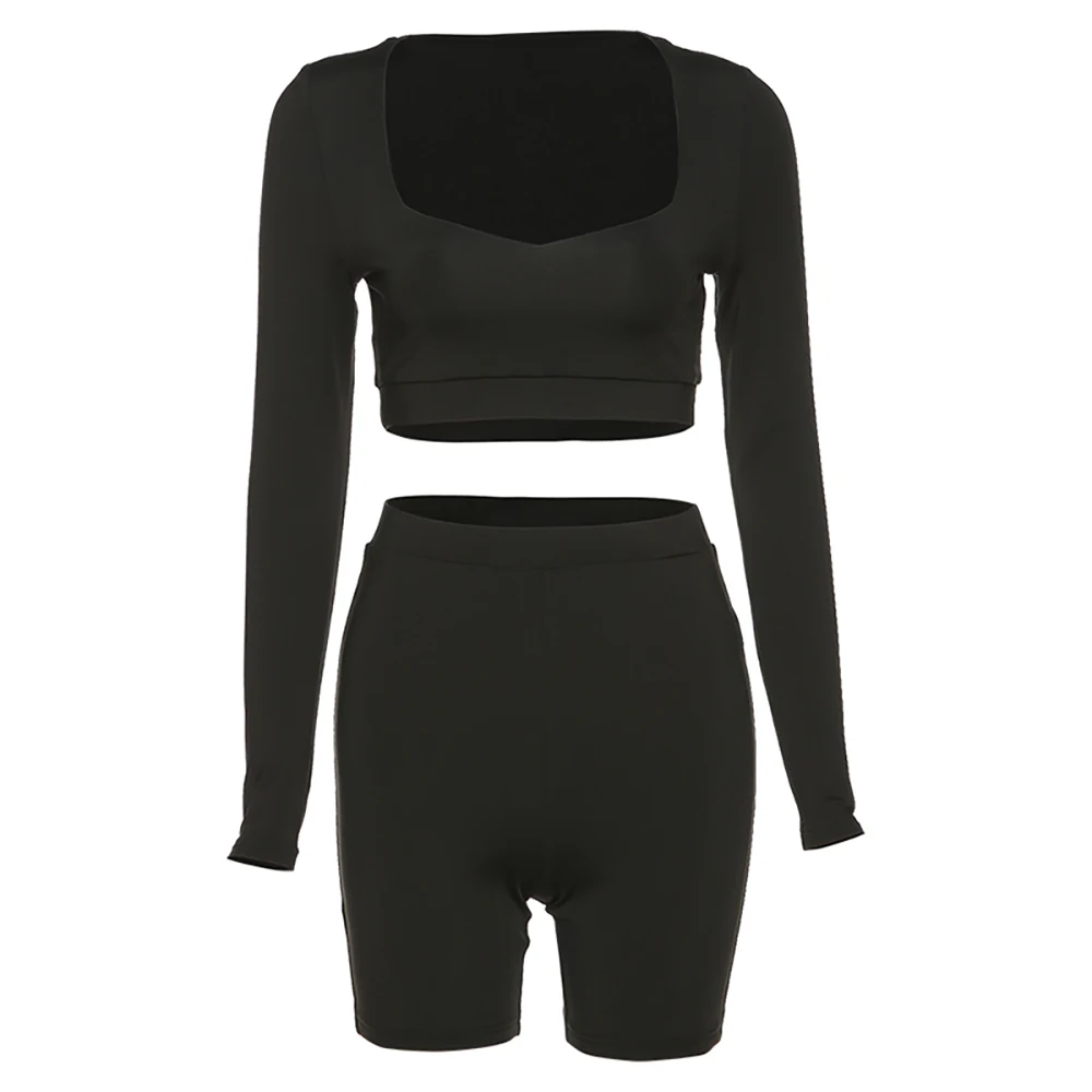 Summer Long Sleeve V Neck Crop Top And Mini Shorts Womens Biker Tracksuit Two Piece Set Women Streetwear Outfit Vacation Holiday
Summer Long Sleeve V Neck Crop Top And Mini Shorts Womens Biker Tracksuit Two Piece Set Women Streetwear Outfit Vacation Holiday