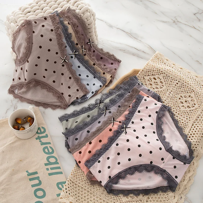 Sexy Lace Border Bowknot Ladies Sexy High Quality Cotton Panties Japanese Girls Cute Polka Dot Ladies Panties Underwear Women
Sexy Lace Border Bowknot Ladies Sexy High Quality Cotton Panties Japanese Girls Cute Polka Dot Ladies Panties Underwear Women