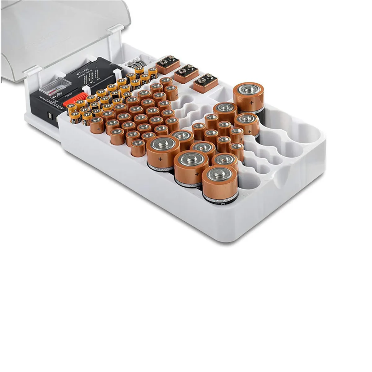 Plastic 93-Grid Battery Capacity Tester Storage Box Transparent Measuring Organizer Case for AAA AA 9V C D Batteries Accessories
Plastic 93-Grid Battery Capacity Tester Storage Box Transparent Measuring Organizer Case for AAA AA 9V C D Batteries Accessories