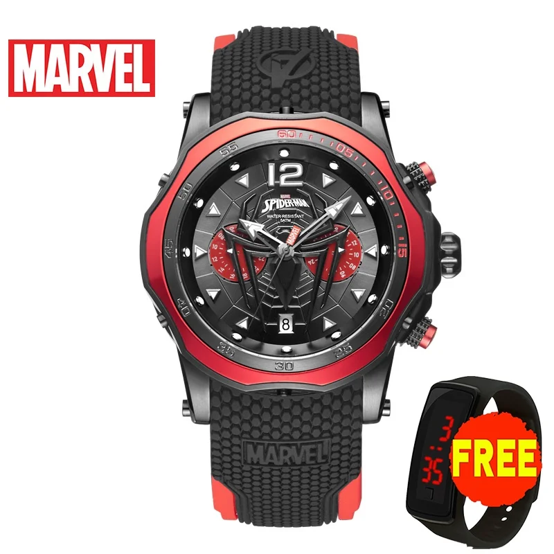 Disney Официальный Marvel Человек паук мужские наручные часы кварцевые спортивные