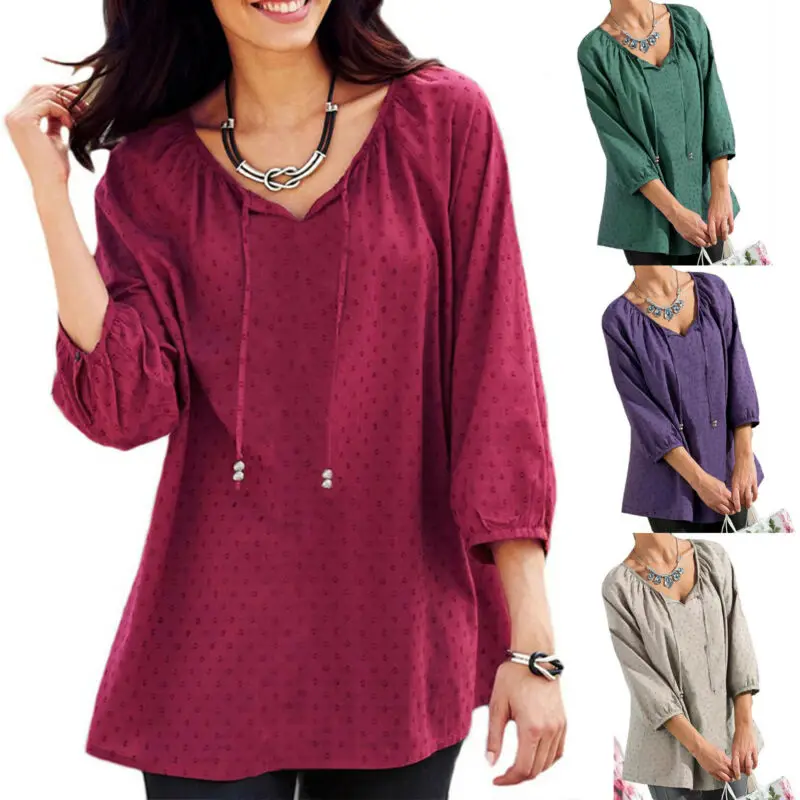Women 3/4 Sleeve Baggy T-Shirt Loose Blouse Casual Tee Tunic Long Tops Plus Size
Women 3/4 Sleeve Baggy T-Shirt Loose Blouse Casual Tee Tunic Long Tops Plus Size