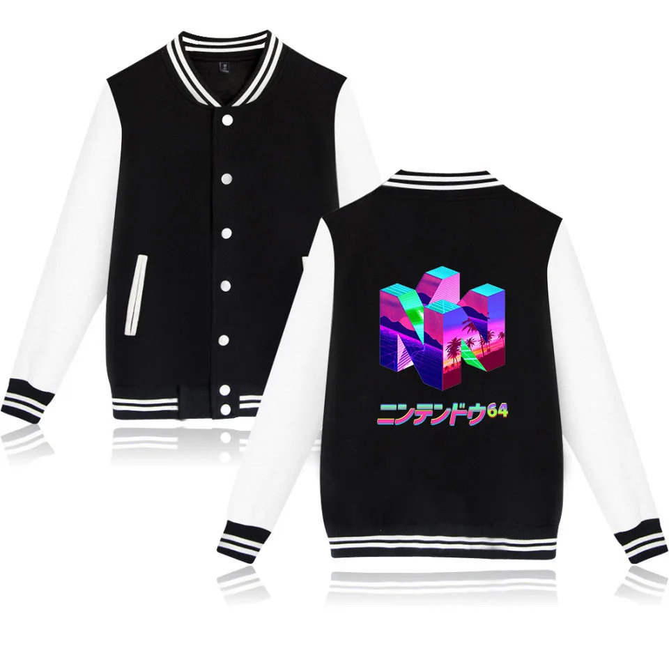 New Fashion Classic Gamer N64 Printing Baseball Jacket Cosplay Costume Hoodies Harajuku Streetwear Sweatshirt Hip hop
New Fashion Classic Gamer N64 Printing Baseball Jacket Cosplay Costume Hoodies Harajuku Streetwear Sweatshirt Hip hop