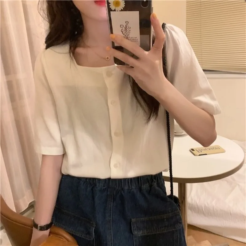 New Fall Vintage Solid Female Oversize Tops Women Shirt Short Sleeve Girls Blouse Summer Plus Size Women Blouses Femme Blusas
New Fall Vintage Solid Female Oversize Tops Women Shirt Short Sleeve Girls Blouse Summer Plus Size Women Blouses Femme Blusas