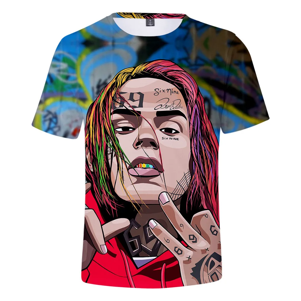 Футболка Rapper Tekashi69 6ix9ine Tekashi 69 с 3d принтом, Мужская/женская летняя дышащая Милая футболка с коротким рукавом, футболки в стиле хип-хоп, топы
Футболка Rapper Tekashi69 6ix9ine Tekashi 69 с 3d принтом, Мужская/женская летняя дышащая Милая футболка с коротким рукавом, футболки в стиле хип-хоп, топы