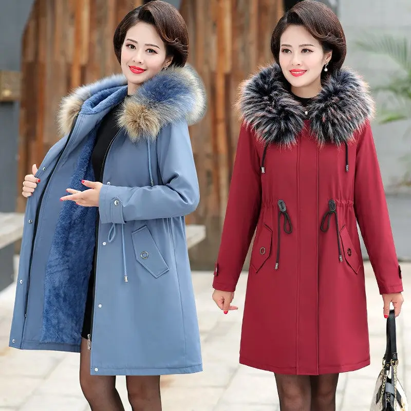 Middle-aged Mother Winter Coat Large Size Plus Velvet Thickening Cotton Clothing Women's Autumn and Winter Hooded Jacket f2655
Middle-aged Mother Winter Coat Large Size Plus Velvet Thickening Cotton Clothing Women's Autumn and Winter Hooded Jacket f2655