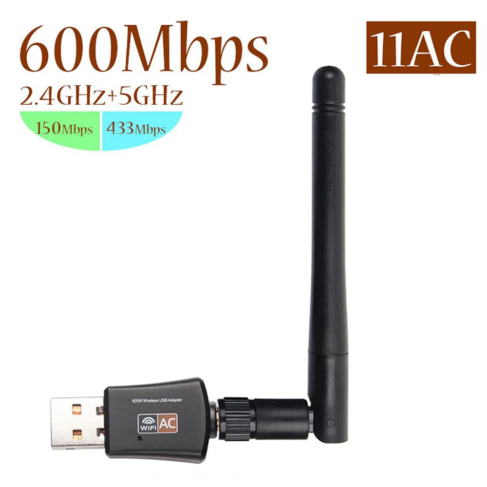 600M Wireless USB WiFi Adapter Network Card Wi-Fi Adapter Wi fi Receiver 2.4G/5G Dual Band Antennas Computer Network LAN Card
600M Wireless USB WiFi Adapter Network Card Wi-Fi Adapter Wi fi Receiver 2.4G/5G Dual Band Antennas Computer Network LAN Card